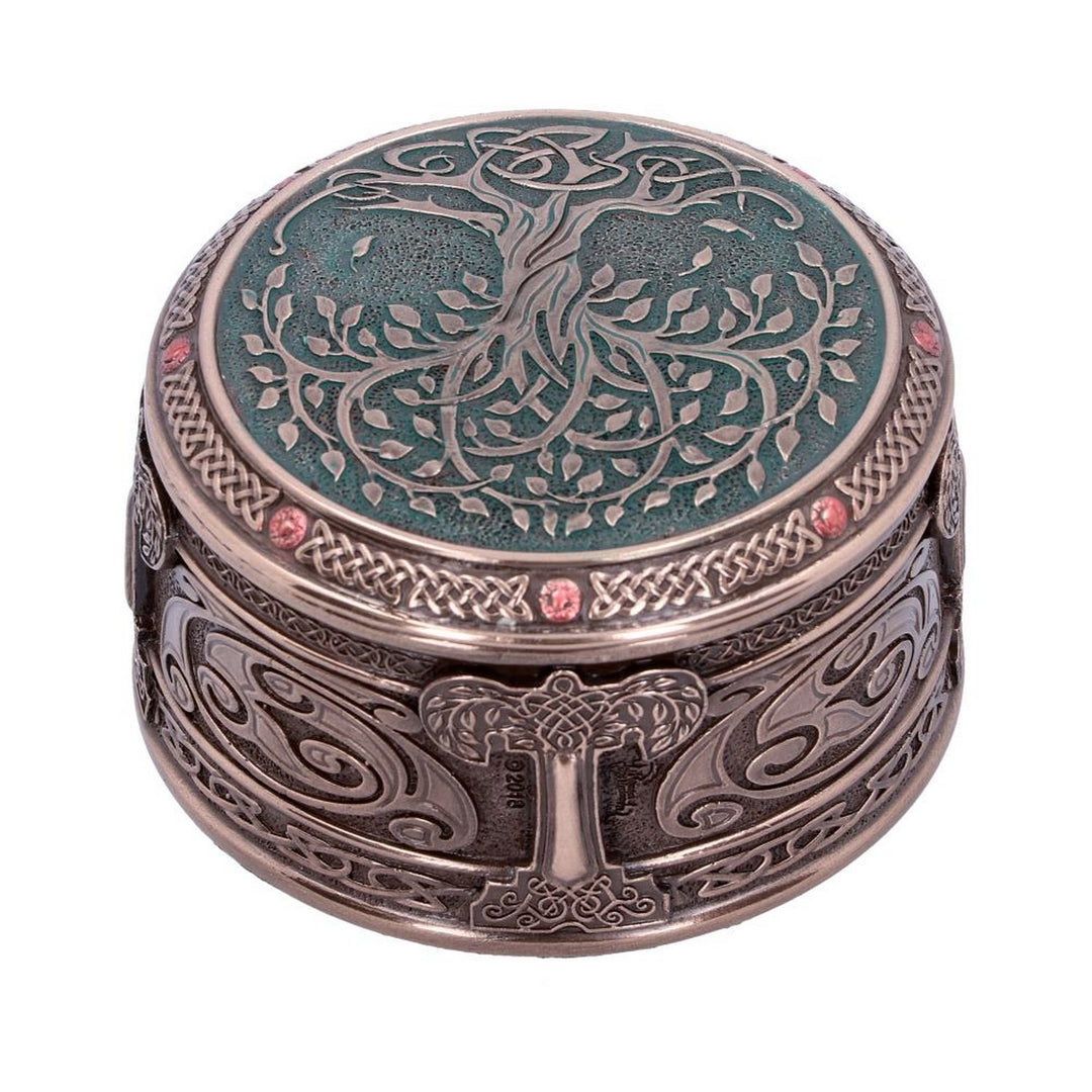 Round Tree of Life Celtic Trinket Box D4738P9