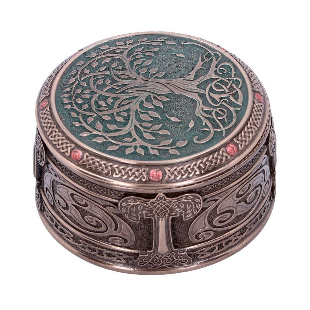 Round Tree of Life Celtic Trinket Box D4738P9