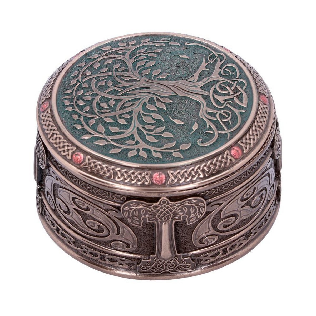 Round Tree of Life Celtic Trinket Box D4738P9