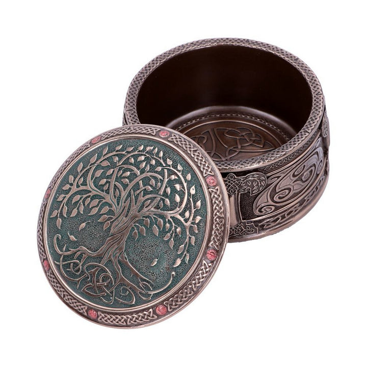 Round Tree of Life Celtic Trinket Box D4738P9