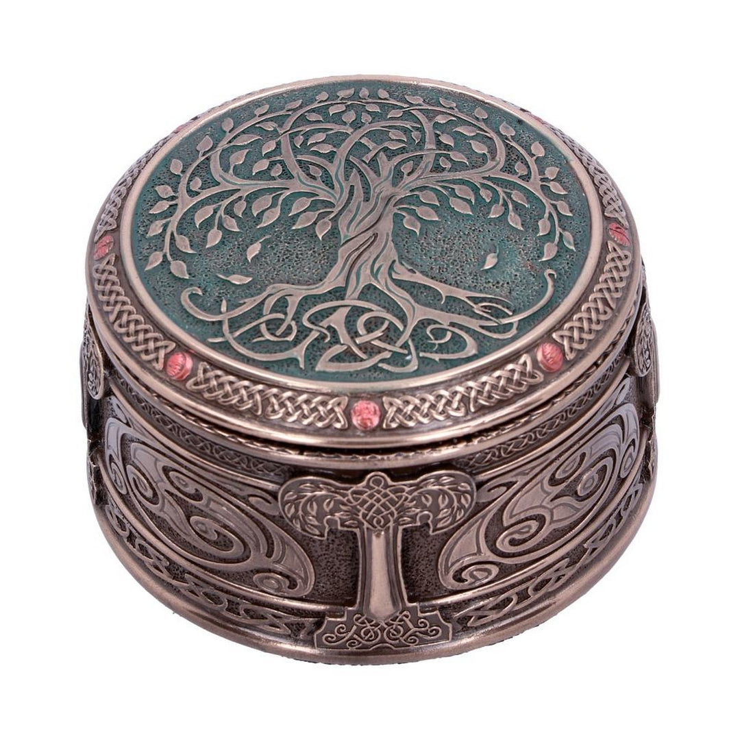 Round Tree of Life Celtic Trinket Box D4738P9