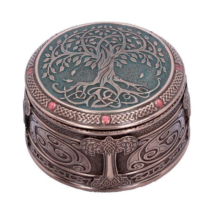 Round Tree of Life Celtic Trinket Box D4738P9