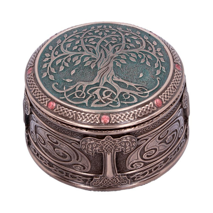 Round Tree of Life Celtic Trinket Box D4738P9