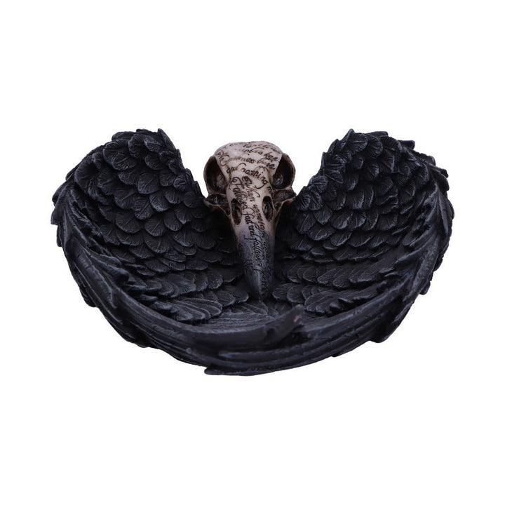 Edgar Allen Poe's Nevermore Raven Skull Trinket Holder Jewellery Dish D4917R0