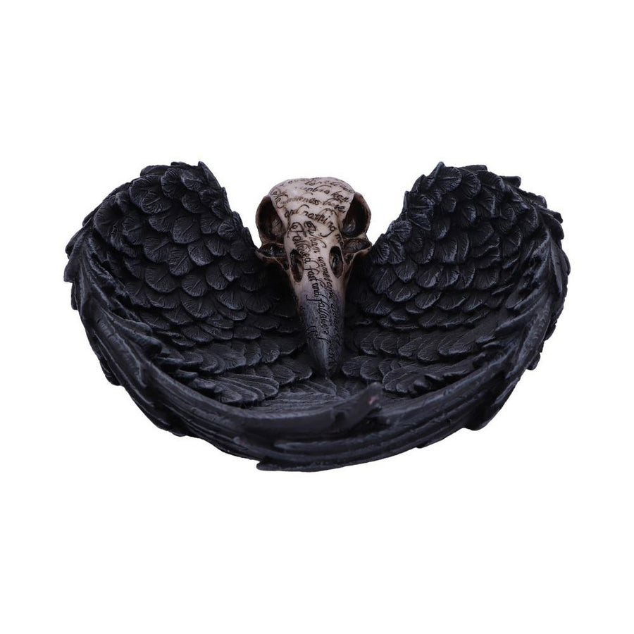 Edgar Allen Poe's Nevermore Raven Skull Trinket Holder Jewellery Dish D4917R0
