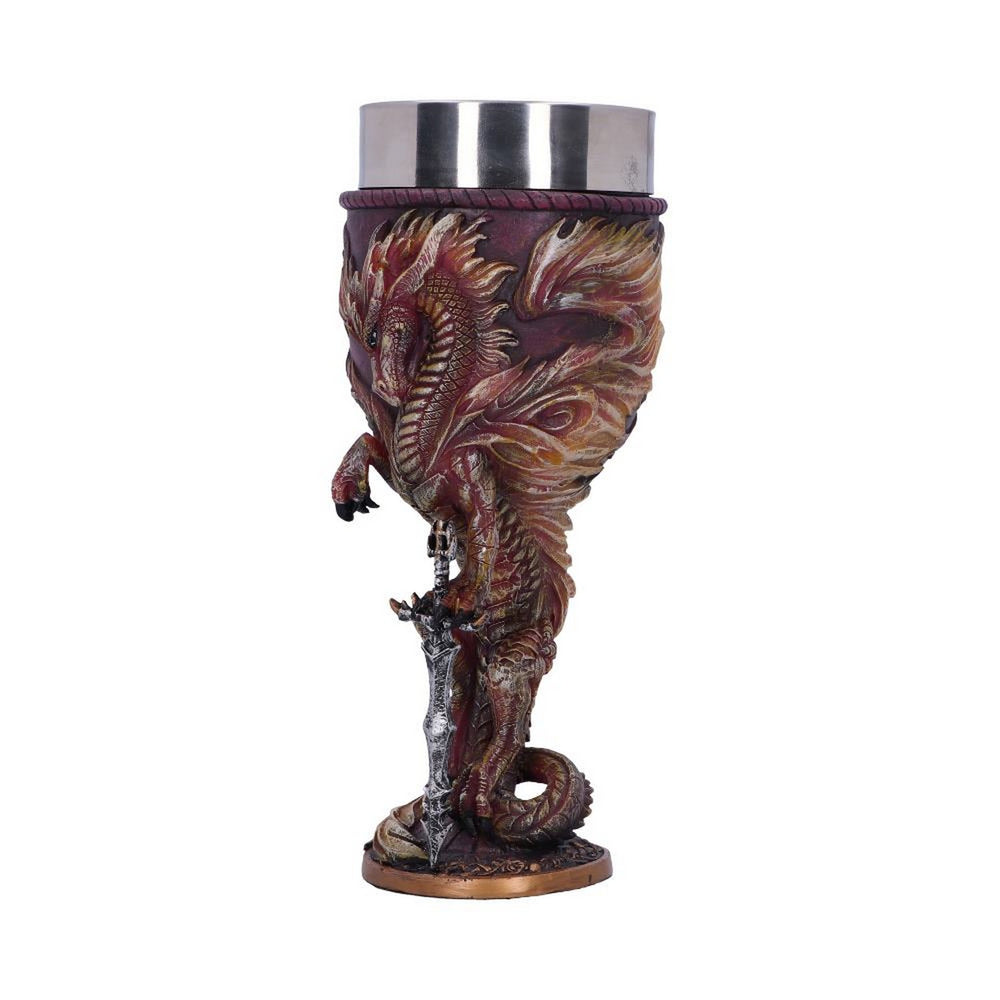 Ruth Thompson Flame Blade Red Fire Dragon Goblet Glass D4969R0