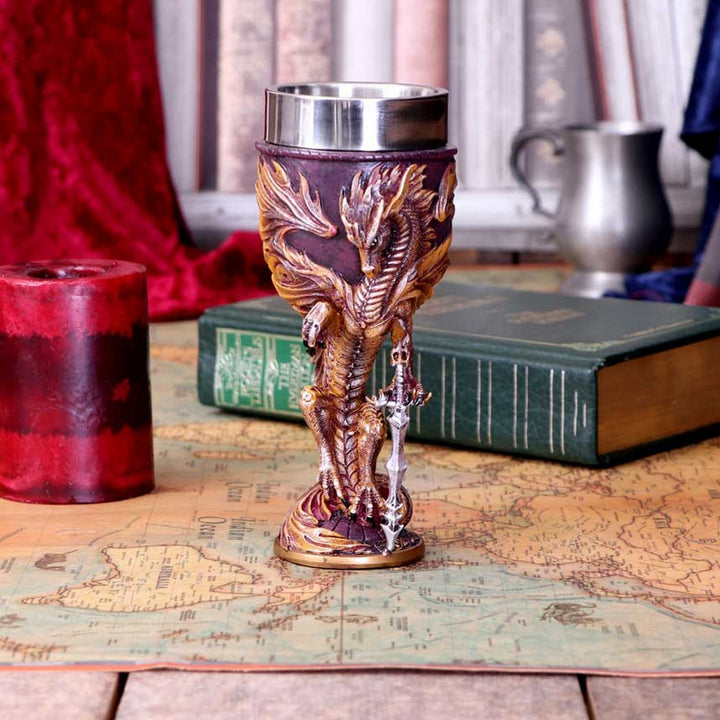 Ruth Thompson Flame Blade Red Fire Dragon Goblet Glass D4969R0