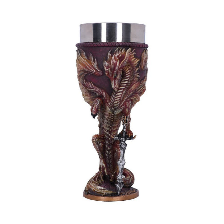 Ruth Thompson Flame Blade Red Fire Dragon Goblet Glass D4969R0