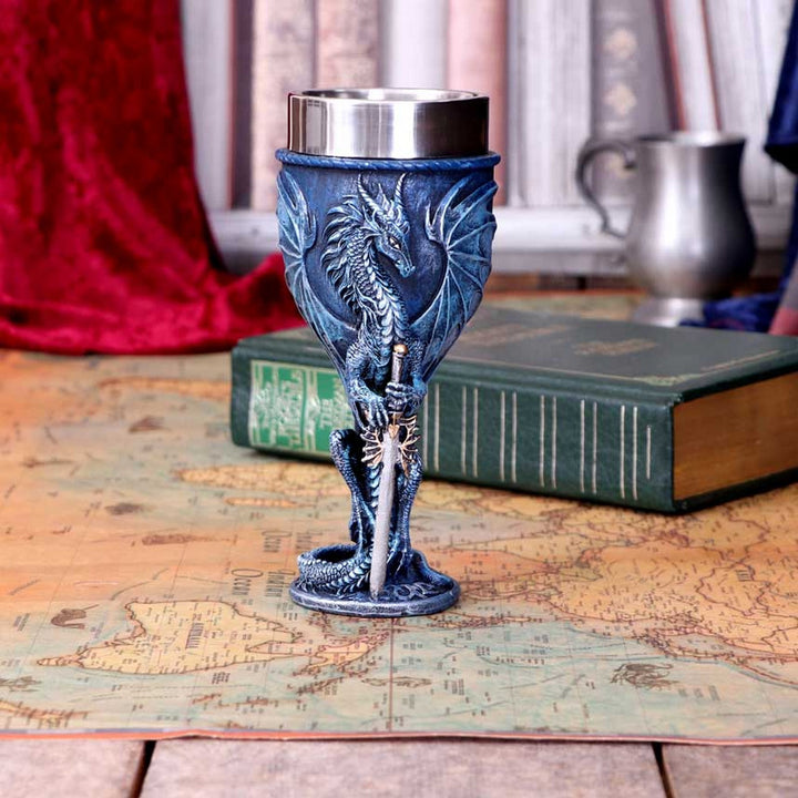 Ruth Thompson Sea Blade Blue Water Dragon Goblet Glass D4970R0