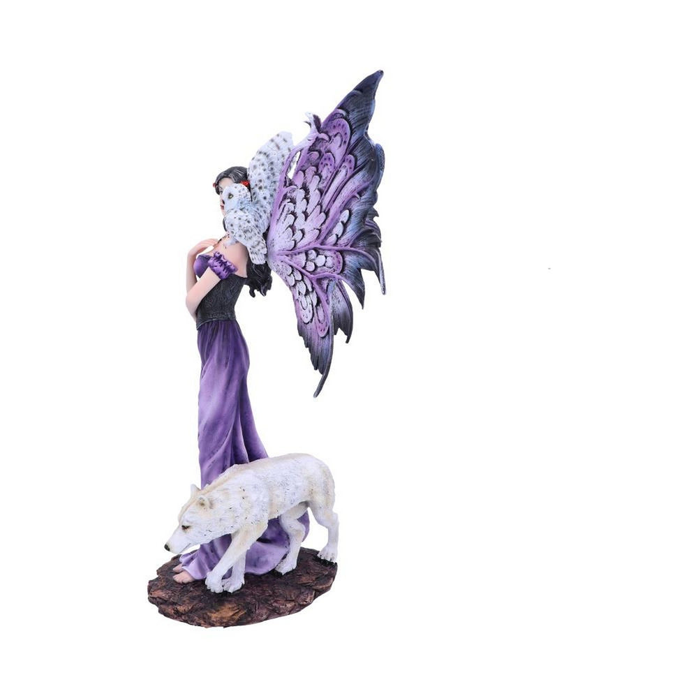 Amethyst Companions Purple Wolf and Owl Fairy Companion Figurine D5123R0