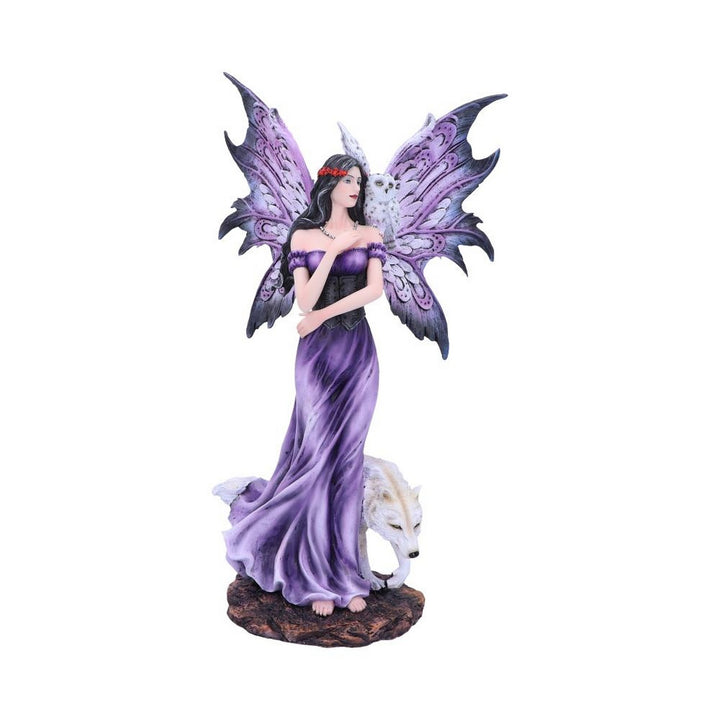 Amethyst Companions Purple Wolf and Owl Fairy Companion Figurine D5123R0