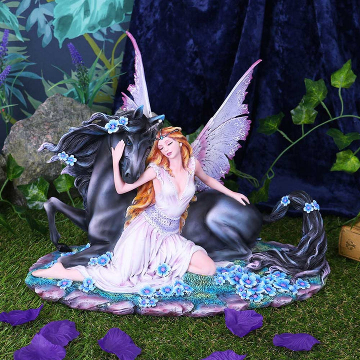 Spirit Bond Purple Pink Unicorn Fairy Companion Figurine D5124R0