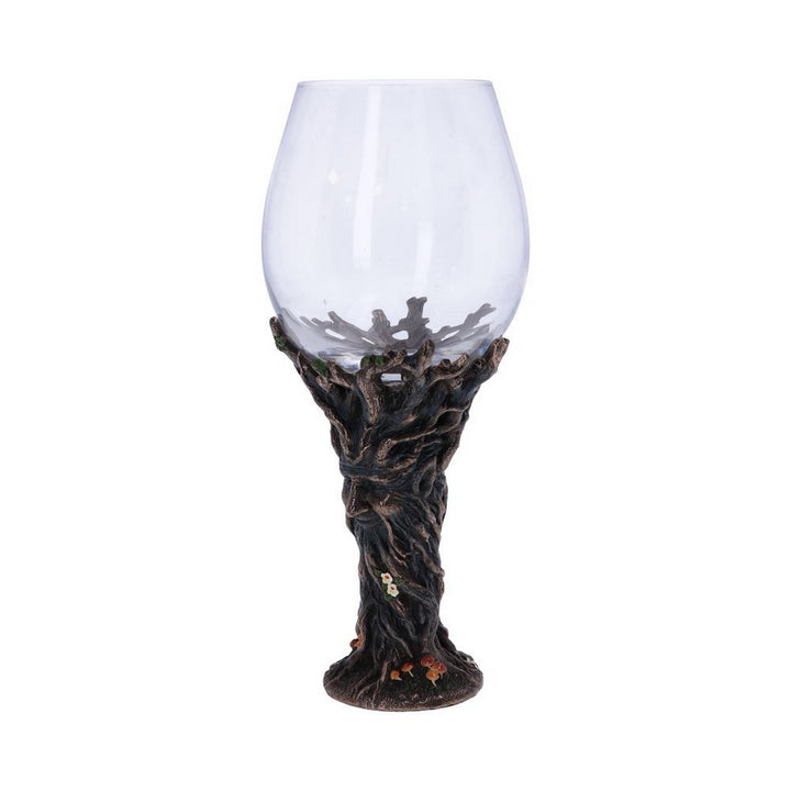 Bronze Forest Nectar Ancient Tree Spirit Green Man Goblet Wine Glass D5410T1