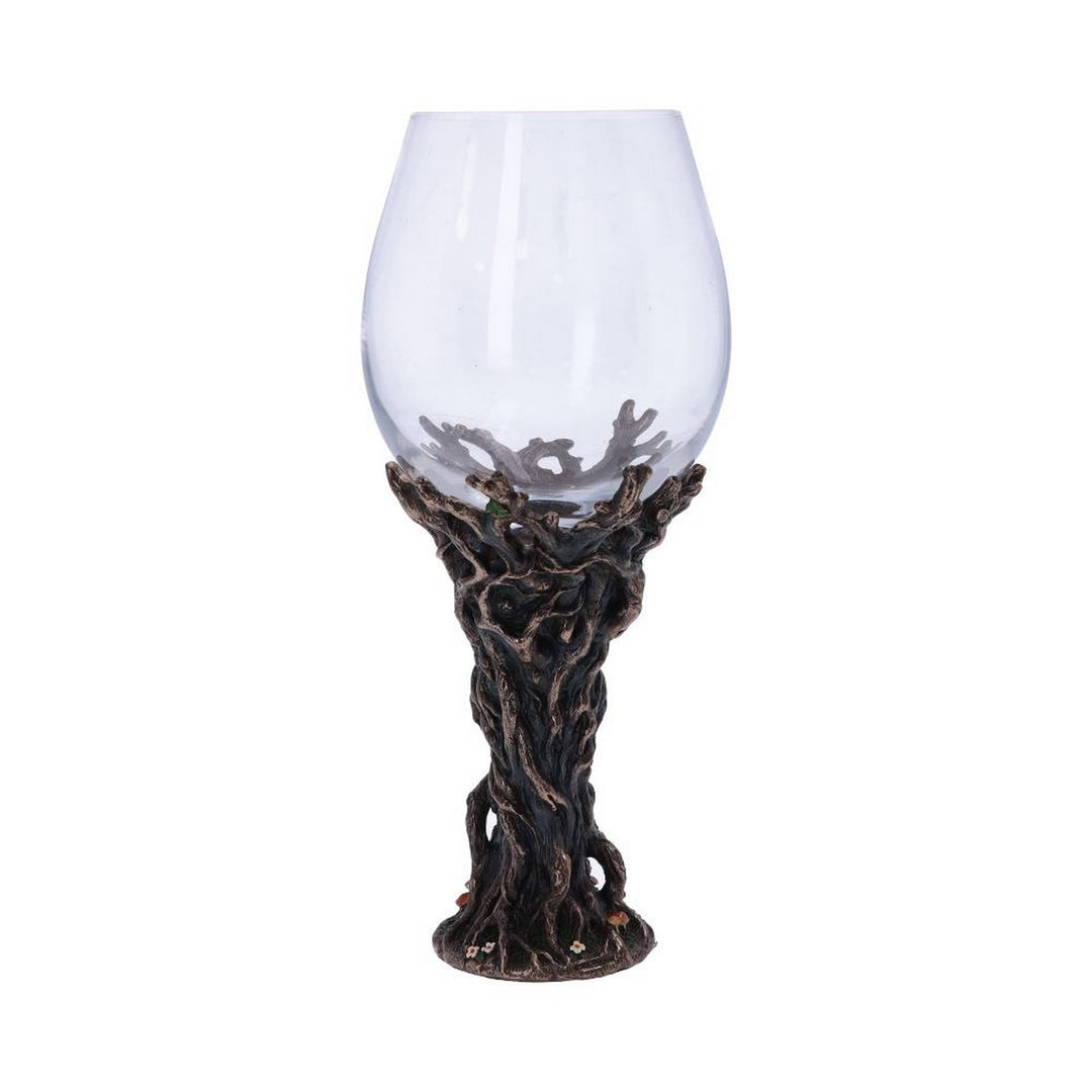 Bronze Forest Nectar Ancient Tree Spirit Green Man Goblet Wine Glass D5410T1