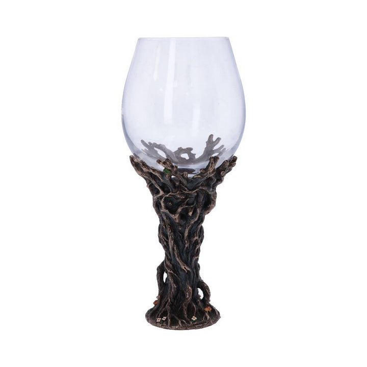 Bronze Forest Nectar Ancient Tree Spirit Green Man Goblet Wine Glass D5410T1