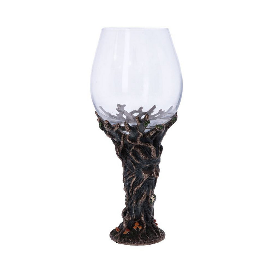 Bronze Forest Nectar Ancient Tree Spirit Green Man Goblet Wine Glass D5410T1