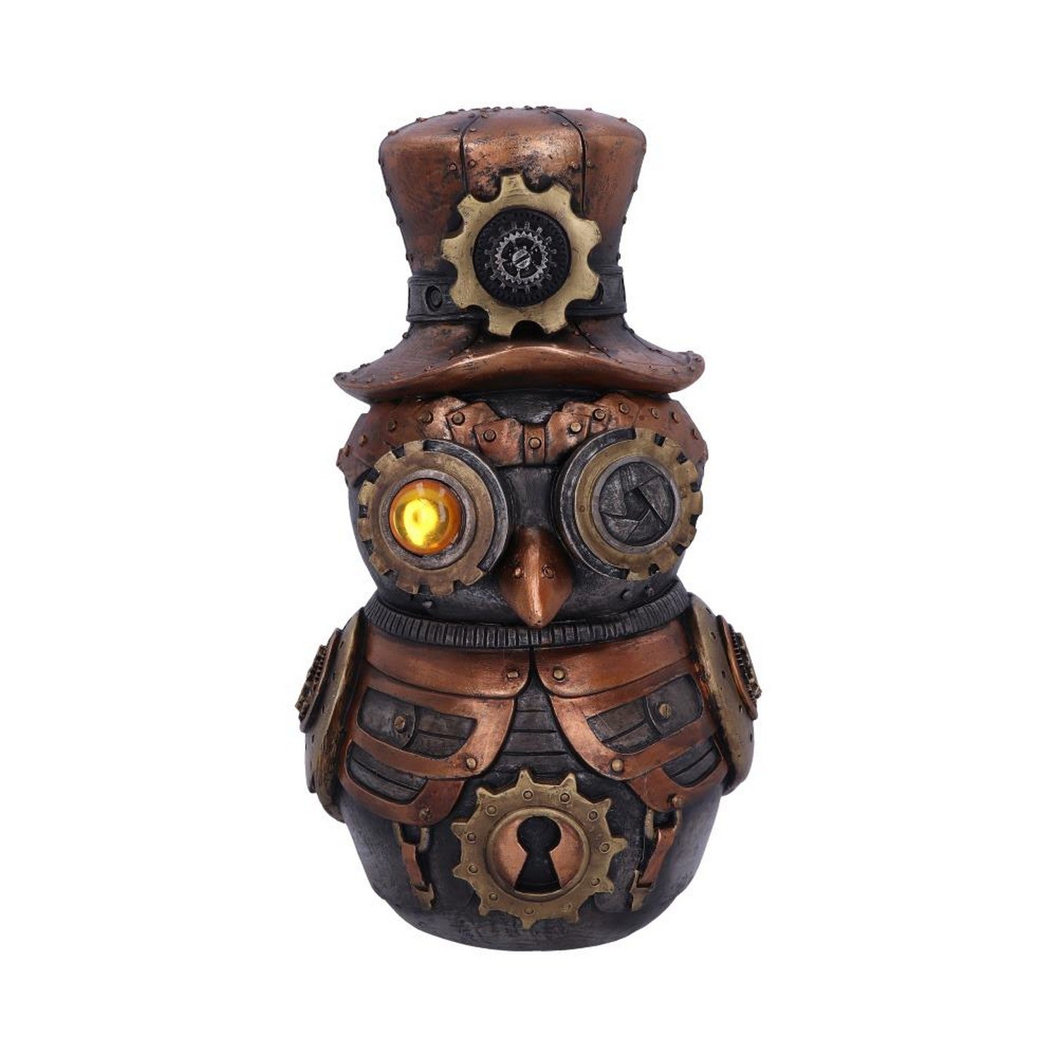 Hootle 22.7cm Steampunk Owl with Top Hat Figurine D5413T1