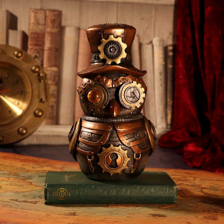 Hootle 22.7cm Steampunk Owl with Top Hat Figurine D5413T1