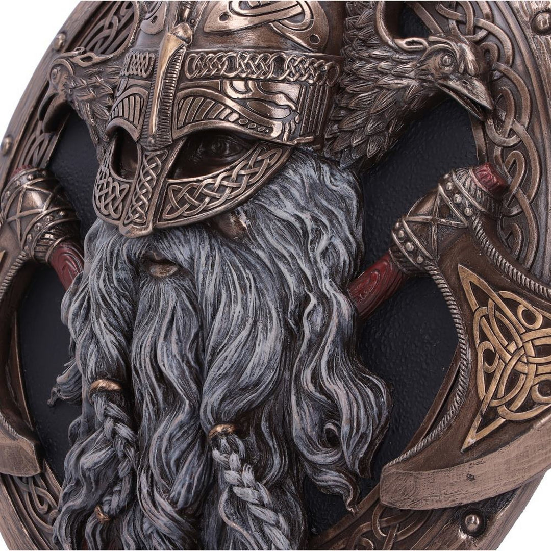 Bronze For Valhalla Viking Axe Hammer Raven Wall Plaque D5514T1