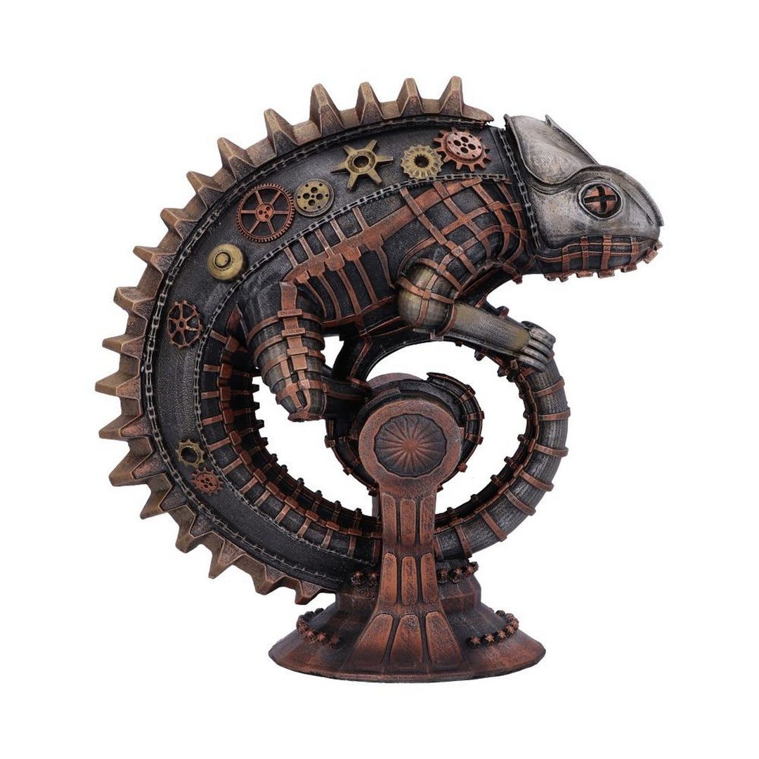 Bronze Mechanical Chameleon Steampunk Lizard Figurine D5537T1