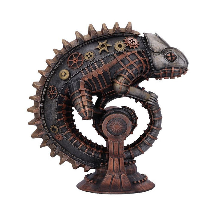 Bronze Mechanical Chameleon Steampunk Lizard Figurine D5537T1