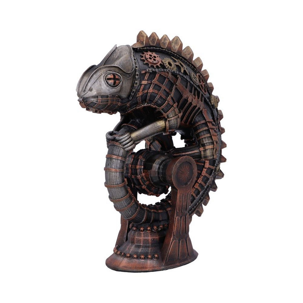 Bronze Mechanical Chameleon Steampunk Lizard Figurine D5537T1