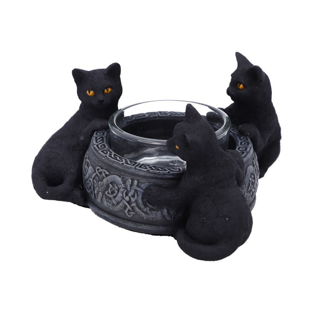 Familiar Trio Cat Tea Light Holder 10cm D5928V2