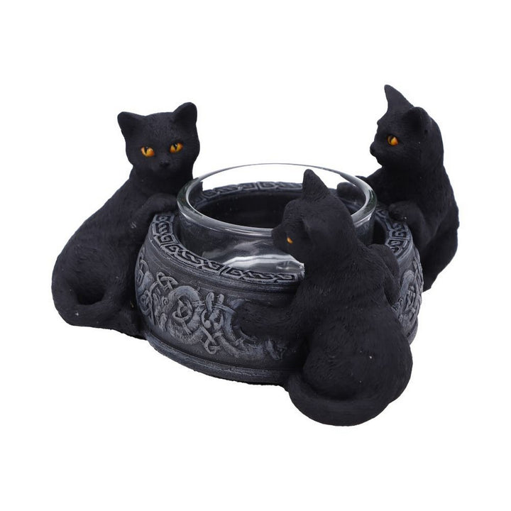 Familiar Trio Cat Tea Light Holder 10cm D5928V2