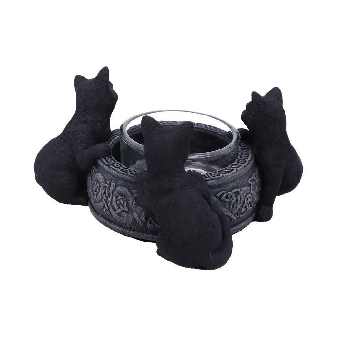 Familiar Trio Cat Tea Light Holder 10cm D5928V2
