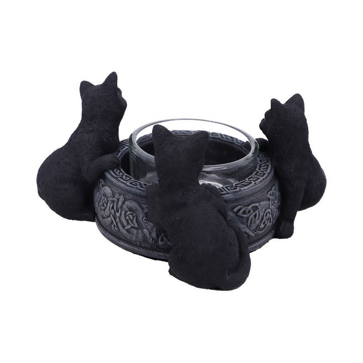 Familiar Trio Cat Tea Light Holder 10cm D5928V2