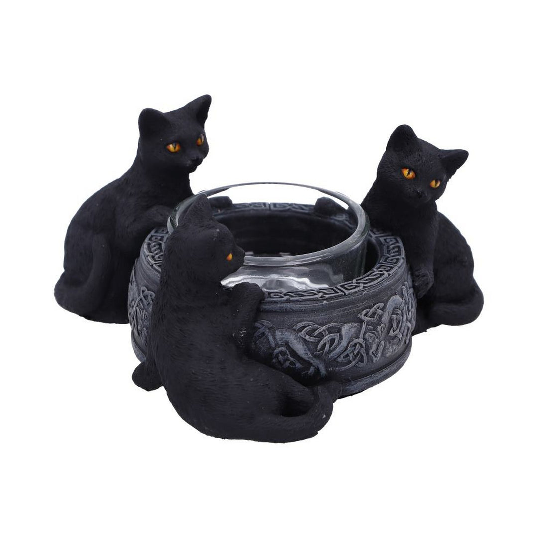 Familiar Trio Cat Tea Light Holder 10cm D5928V2