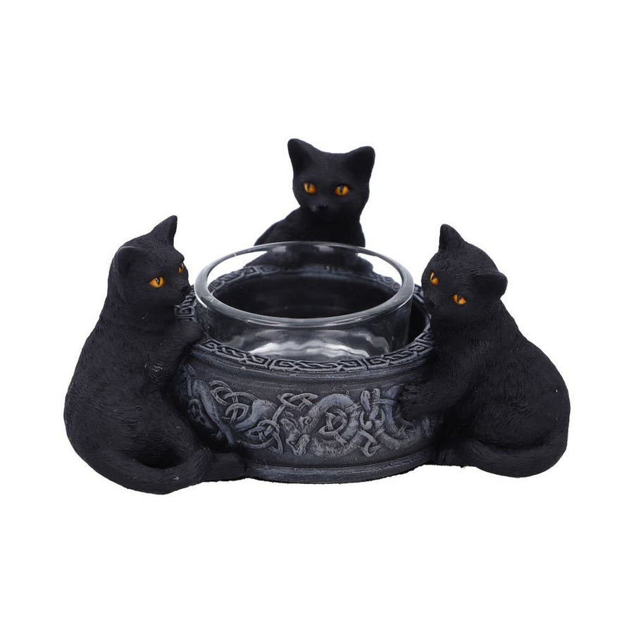 Familiar Trio Cat Tea Light Holder 10cm D5928V2