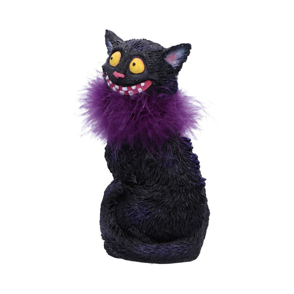 Furgus Black Cat Feather Boa Figurine 19.5cm D6749A24