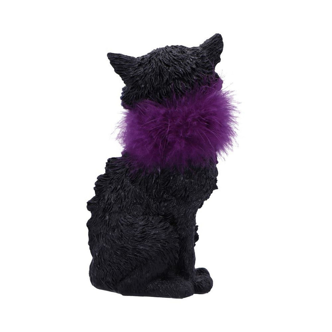 Furgus Black Cat Feather Boa Figurine 19.5cm D6749A24