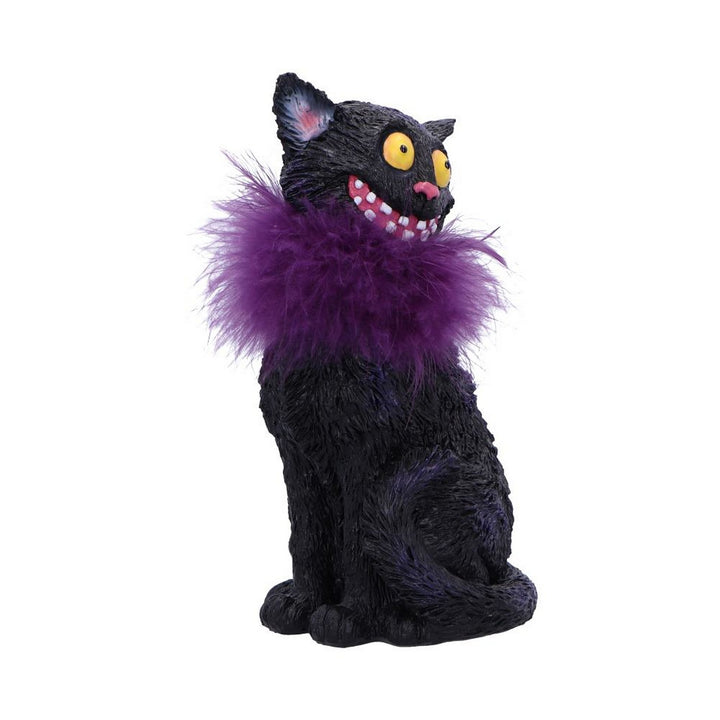 Furgus Black Cat Feather Boa Figurine 19.5cm D6749A24