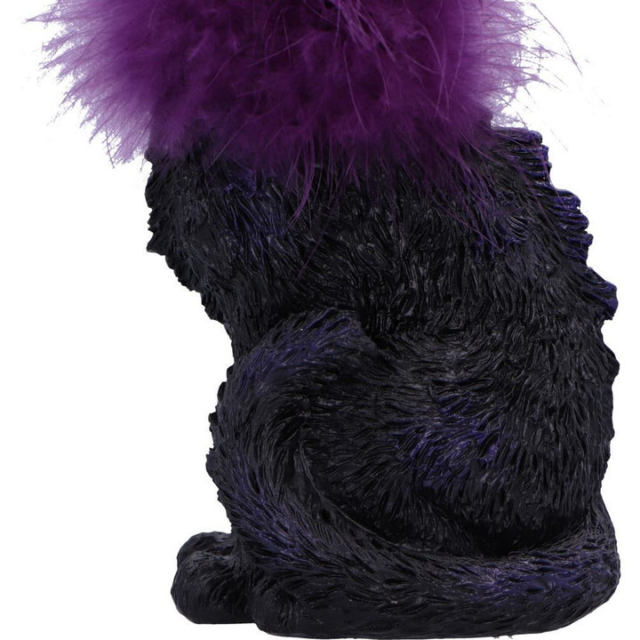 Furgus Black Cat Feather Boa Figurine 19.5cm D6749A24