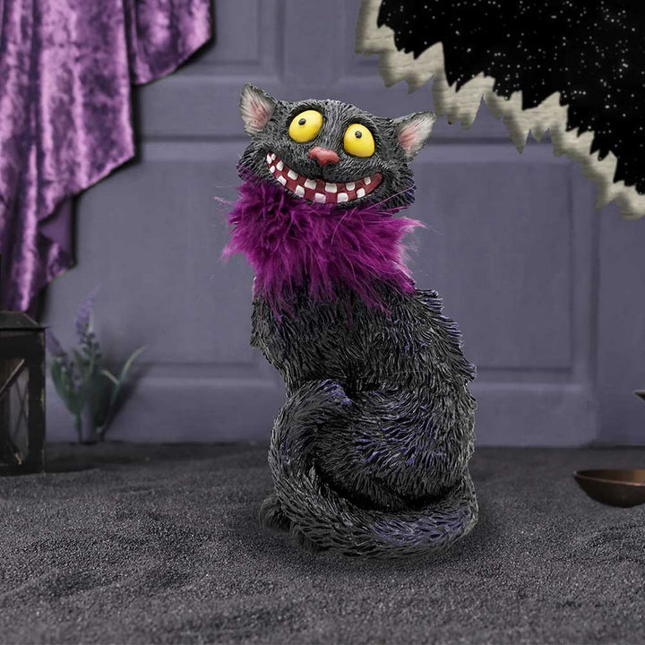 Furgus Black Cat Feather Boa Figurine 19.5cm D6749A24