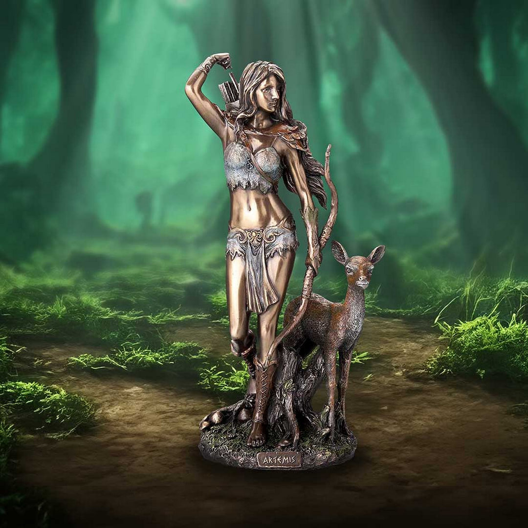 Artemis Greek Goddess of the Hunt Bronze Figurine D6813B24