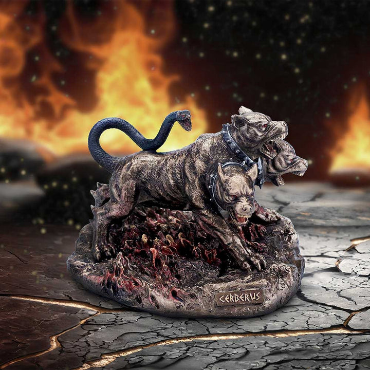 Cerberus the Three Headed Hound of Hades Bronze Figurine D6815B24