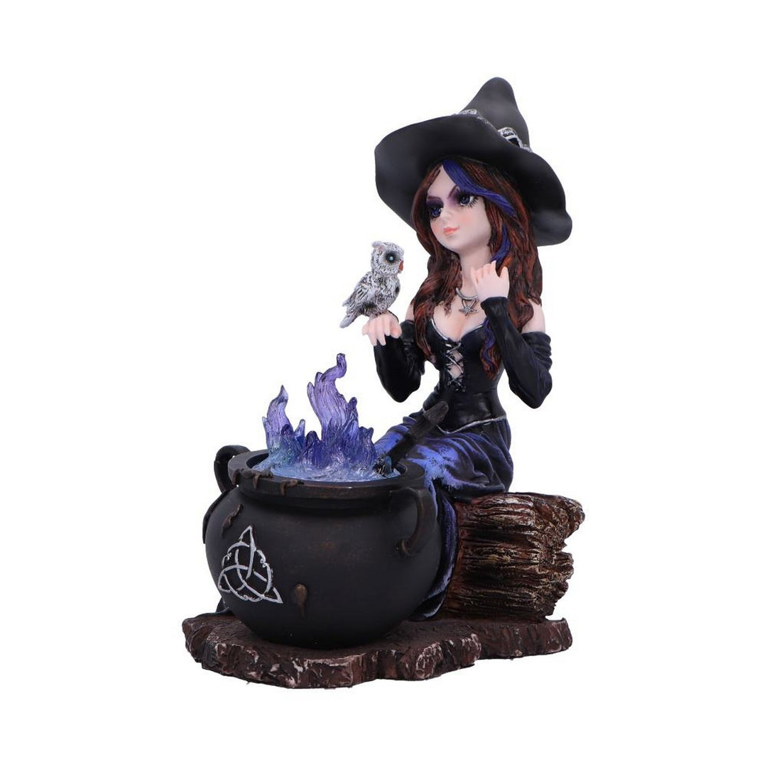 Alvina Witch Figurine with Owl and Cauldron D6986A25