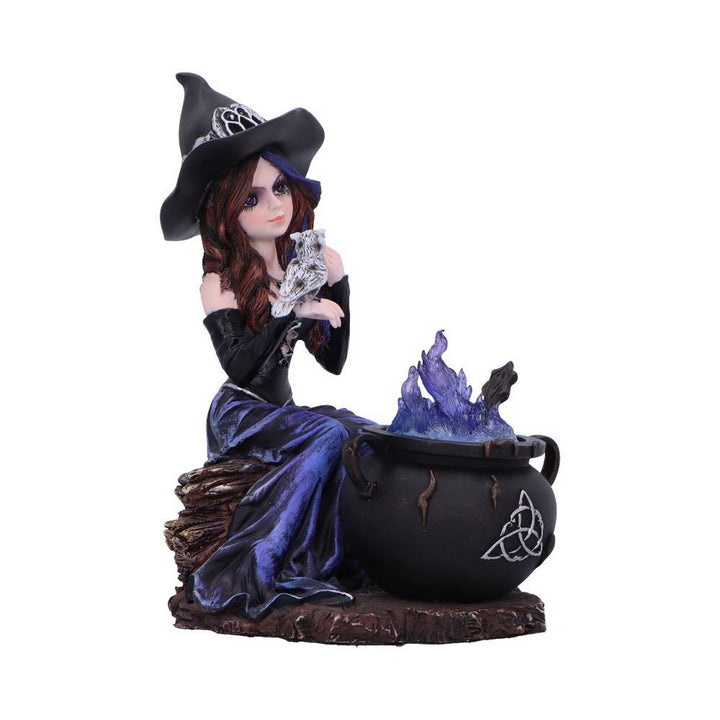 Alvina Witch Figurine with Owl and Cauldron D6986A25