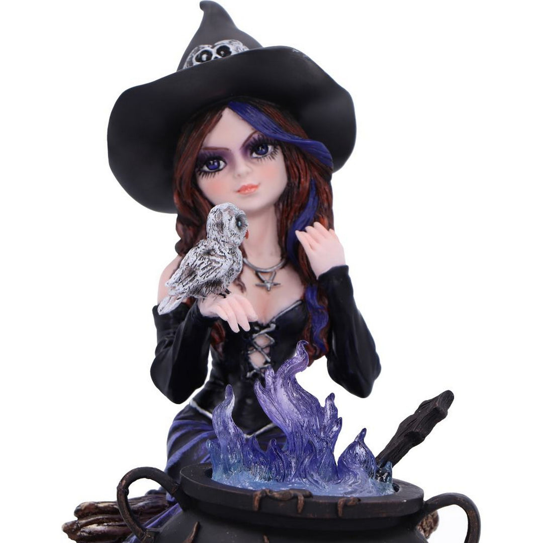 Alvina Witch Figurine with Owl and Cauldron D6986A25