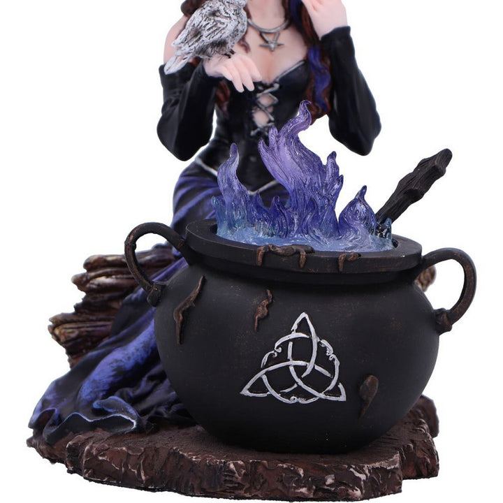 Alvina Witch Figurine with Owl and Cauldron D6986A25