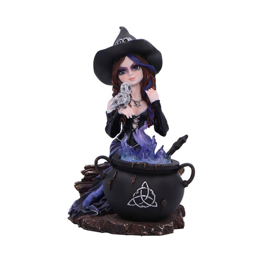 Alvina Witch Figurine with Owl and Cauldron D6986A25