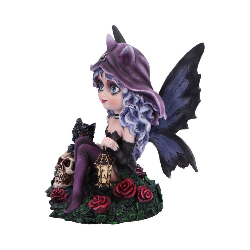 Midnight Fae Gothic Fairy with Cat Figurine D6987A25