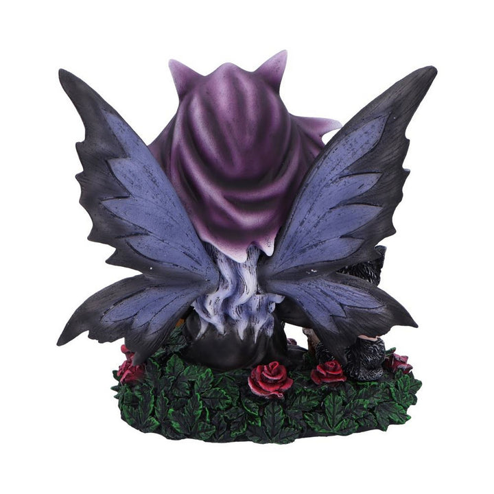Midnight Fae Gothic Fairy with Cat Figurine D6987A25