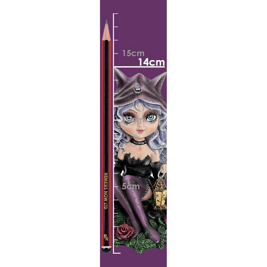 Midnight Fae Gothic Fairy with Cat Figurine D6987A25