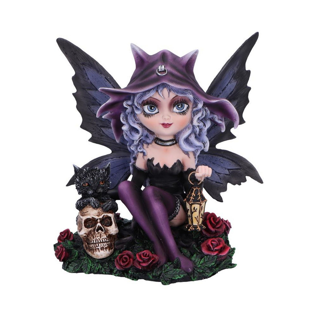 Midnight Fae Gothic Fairy with Cat Figurine D6987A25