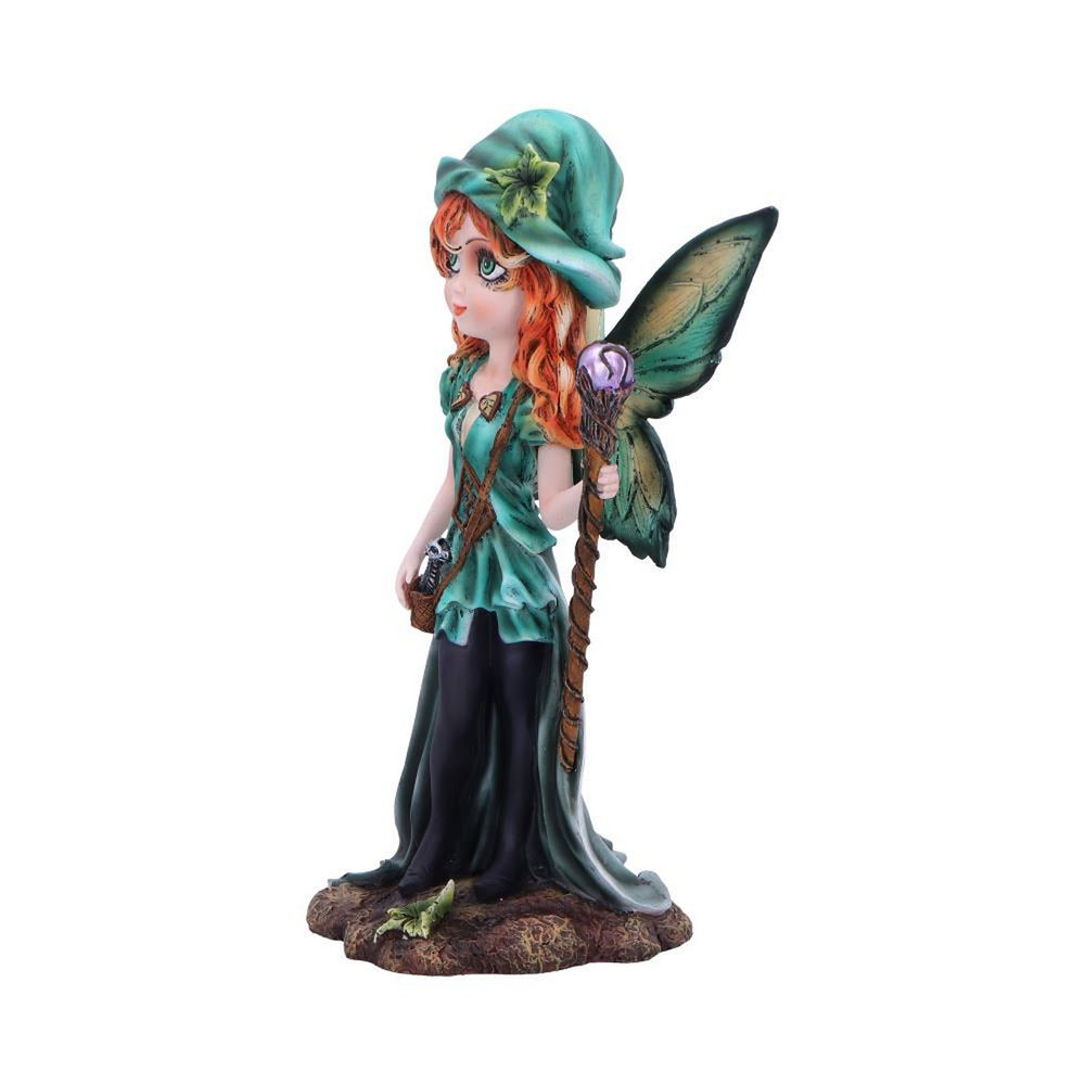 Forest Fae Fairy with Jewel Staff and Dragon Figurine D6988A25