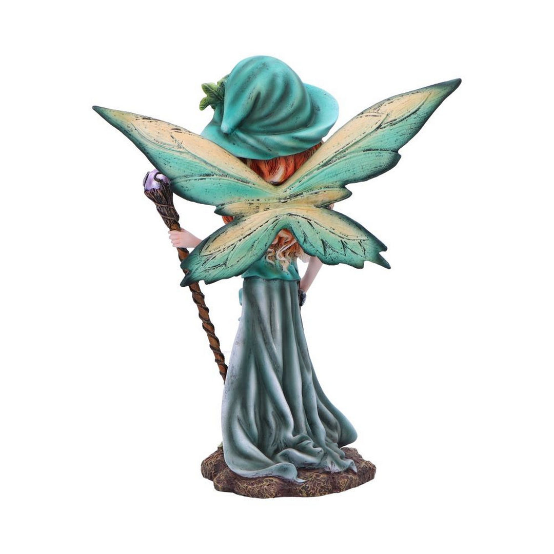 Forest Fae Fairy with Jewel Staff and Dragon Figurine D6988A25